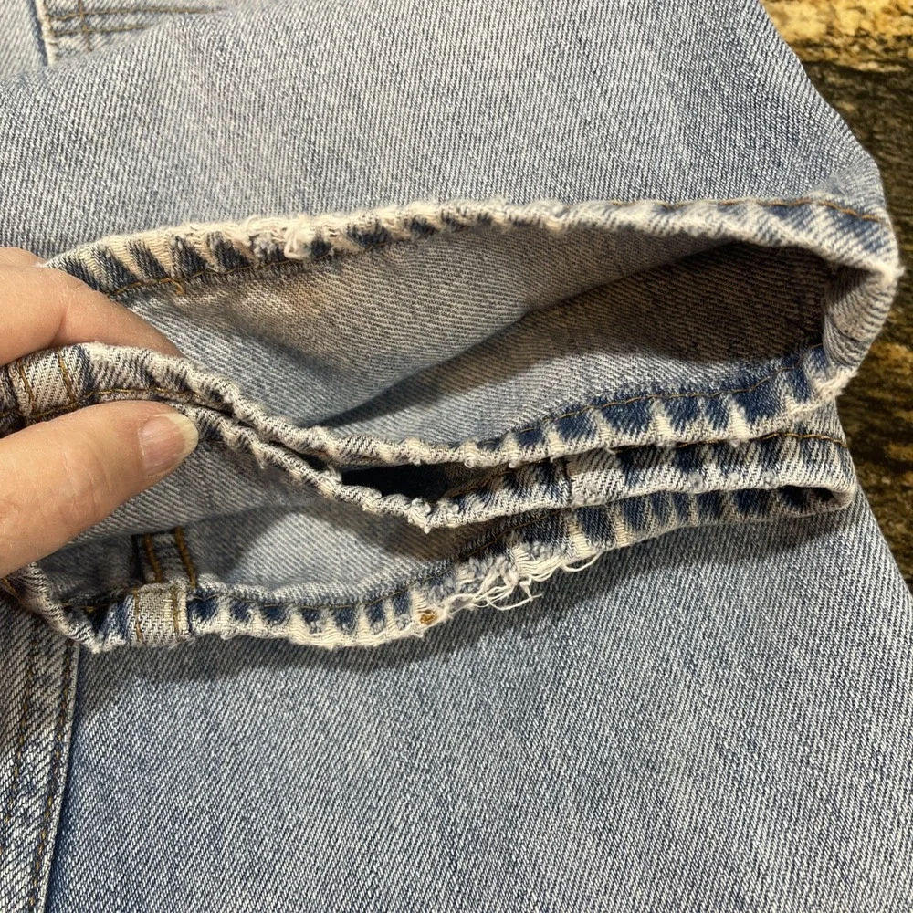 Trashed‎ Levis 505 Jeans Men Sz 32x29 Light Wash Blue Straight Leg  Denim Cotton